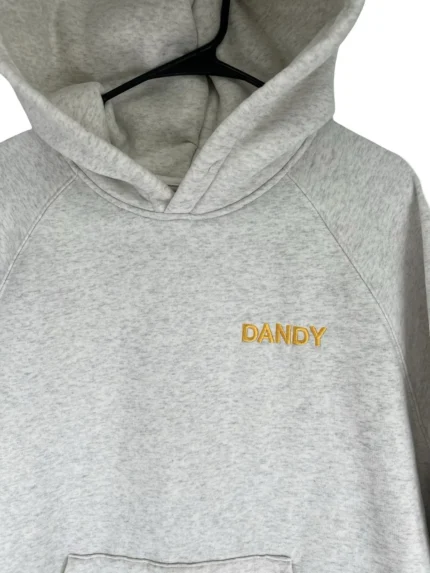 Dandy Worldwide Hoodie Womens M Gray Floral Embroidered Spring Fleece Sweatshirt