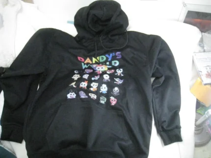 Haloo Adult L Dandy's World hoodie BLACK 100% cotton 29" height (fits like M)