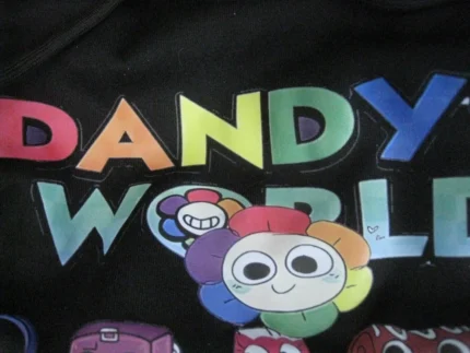 Haloo Adult L Dandy's World hoodie BLACK 100% cotton 29" height (fits like M)