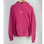 Dandy Worldwide Lets Watch The Sunset Pink Embroidered Oversized Lux Hoodie S