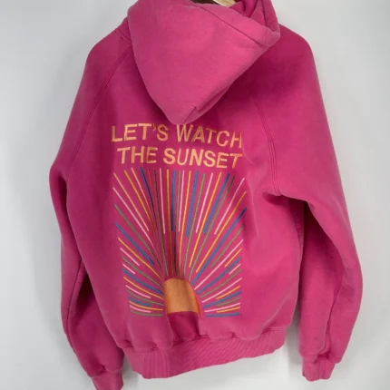 Dandy Worldwide Lets Watch The Sunset Pink Embroidered Oversized Lux Hoodie S